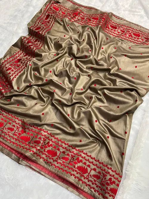 Pure Tussar Munga Silk Saree with Natural Texture & Elegant Lustre